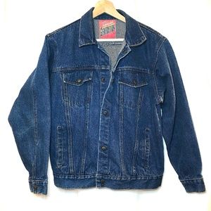 VTG Denim Jacket Jean Snap Up Four Pocket